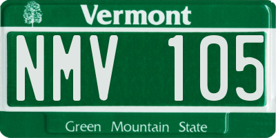VT license plate NMV105