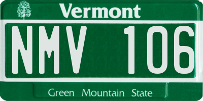 VT license plate NMV106