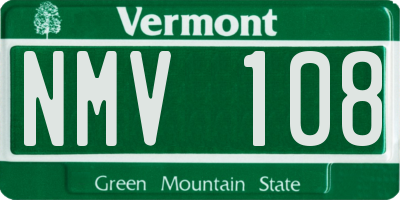 VT license plate NMV108