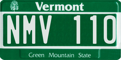 VT license plate NMV110