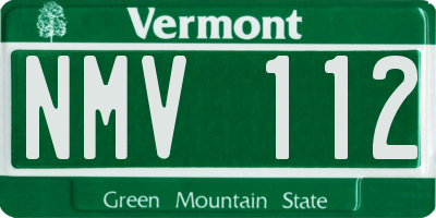 VT license plate NMV112