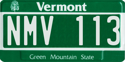 VT license plate NMV113