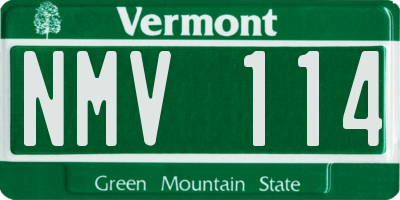 VT license plate NMV114