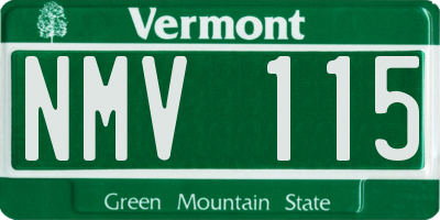 VT license plate NMV115