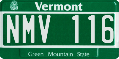 VT license plate NMV116