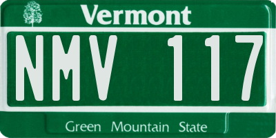 VT license plate NMV117