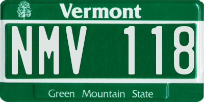 VT license plate NMV118