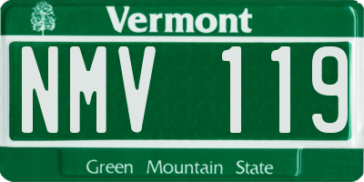 VT license plate NMV119