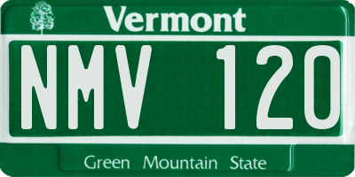 VT license plate NMV120