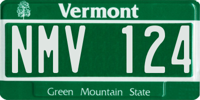 VT license plate NMV124