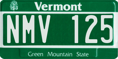 VT license plate NMV125