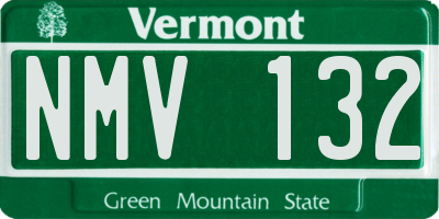 VT license plate NMV132