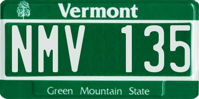 VT license plate NMV135