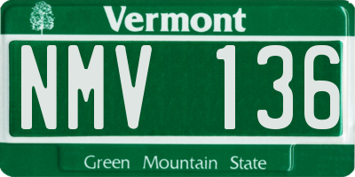 VT license plate NMV136