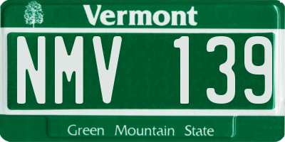 VT license plate NMV139