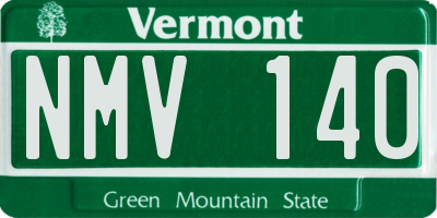 VT license plate NMV140