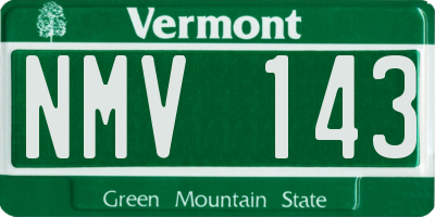 VT license plate NMV143