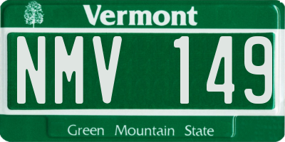 VT license plate NMV149