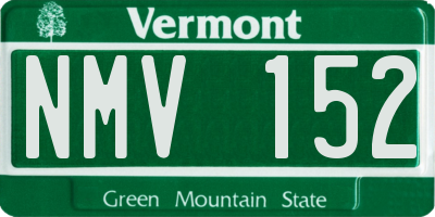 VT license plate NMV152