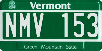 VT license plate NMV153