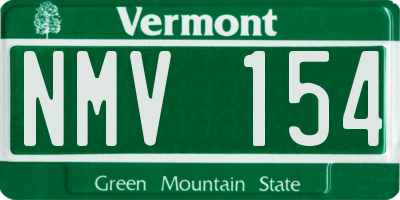 VT license plate NMV154