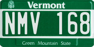 VT license plate NMV168