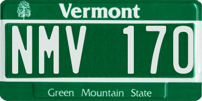 VT license plate NMV170