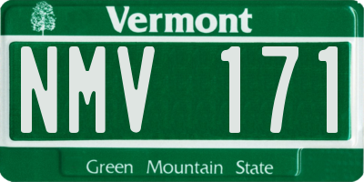 VT license plate NMV171