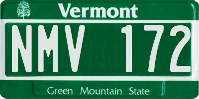 VT license plate NMV172