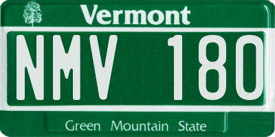 VT license plate NMV180