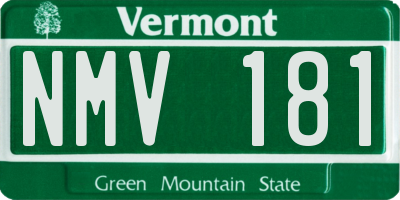 VT license plate NMV181
