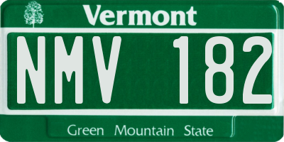 VT license plate NMV182