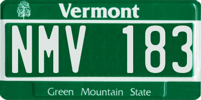 VT license plate NMV183