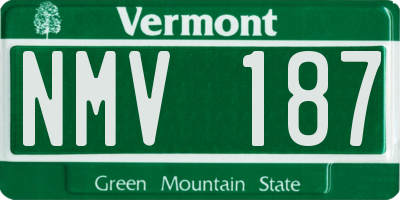 VT license plate NMV187