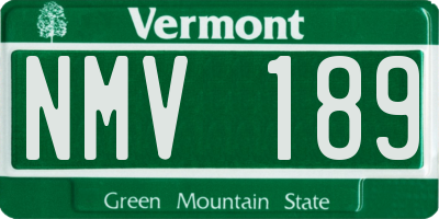 VT license plate NMV189