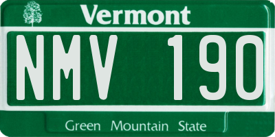 VT license plate NMV190