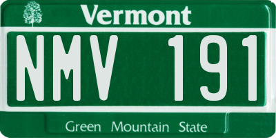 VT license plate NMV191