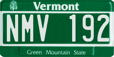 VT license plate NMV192