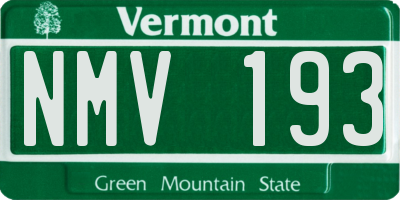 VT license plate NMV193