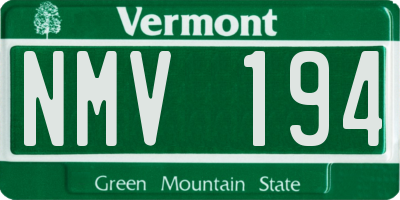 VT license plate NMV194