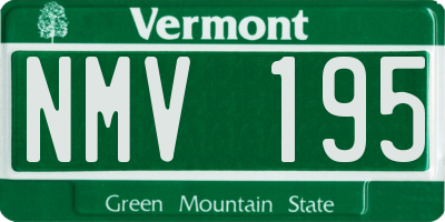 VT license plate NMV195