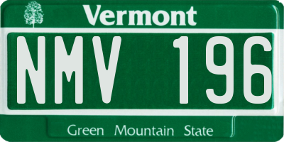 VT license plate NMV196