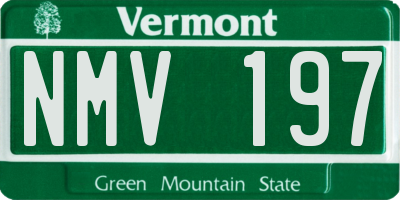 VT license plate NMV197