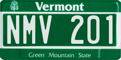 VT license plate NMV201