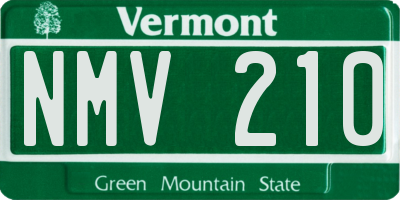 VT license plate NMV210