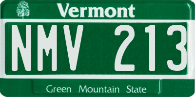 VT license plate NMV213