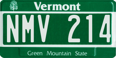 VT license plate NMV214