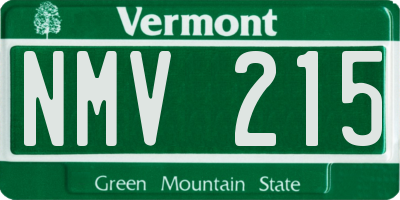 VT license plate NMV215