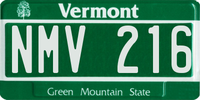 VT license plate NMV216