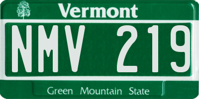 VT license plate NMV219
